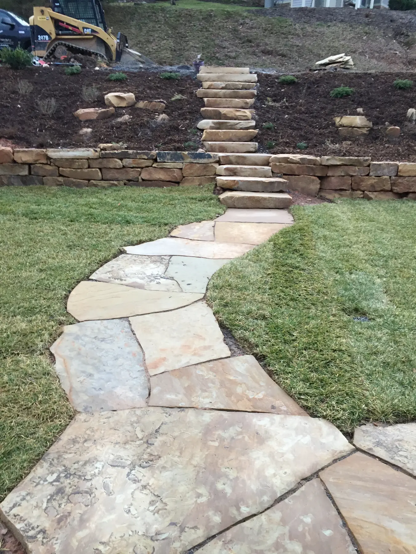 Chestnut Cream flagstine path and steppers