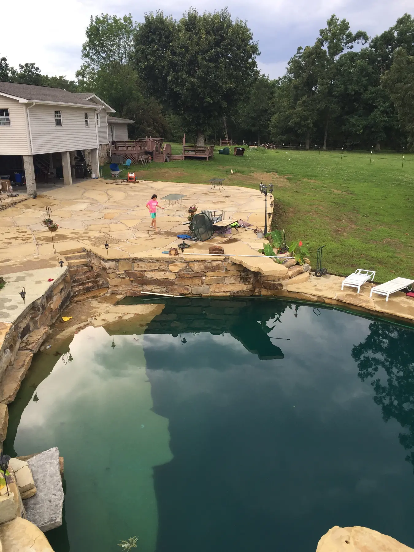 Chestnut Cream patio and pool