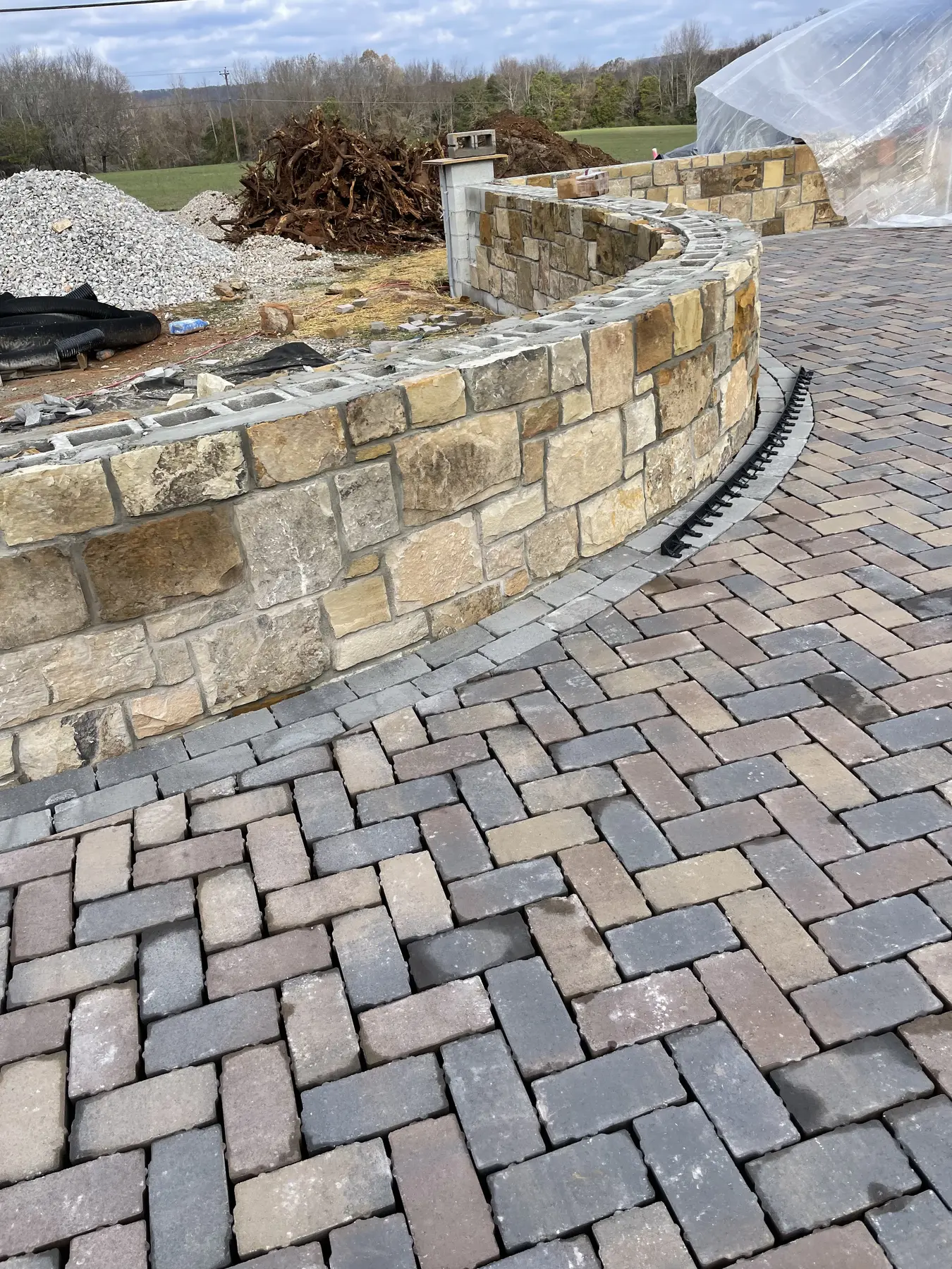 Tennessee Fieldstone fieldstone ashlar wall job