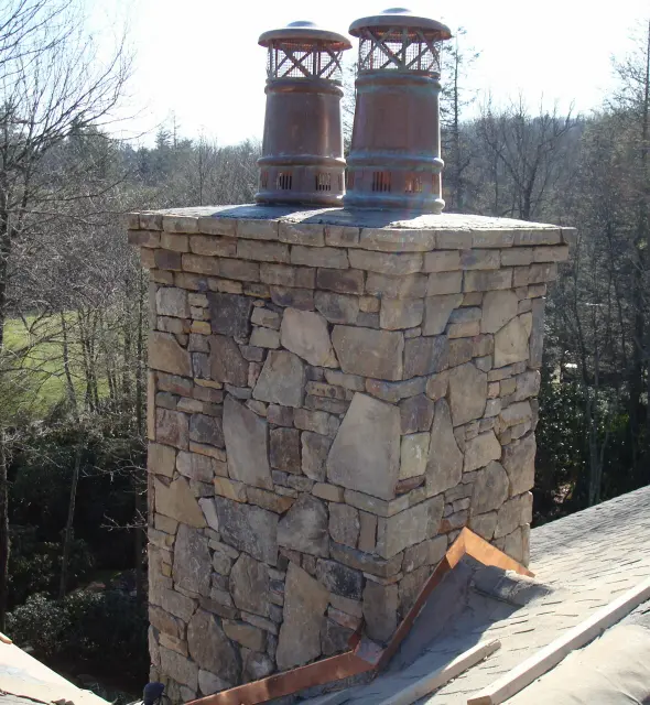 Tennessee Fieldstone fieldstone natural veneer chimney2